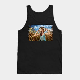 Beautiful woman farmer in the cornfield Tank Top